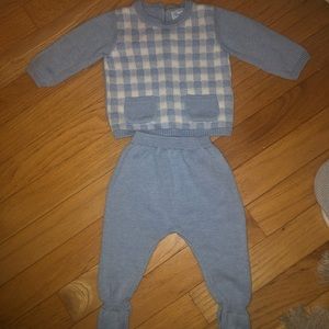 Mayoral from Spain Blue sweater and pants set blue 1-2months